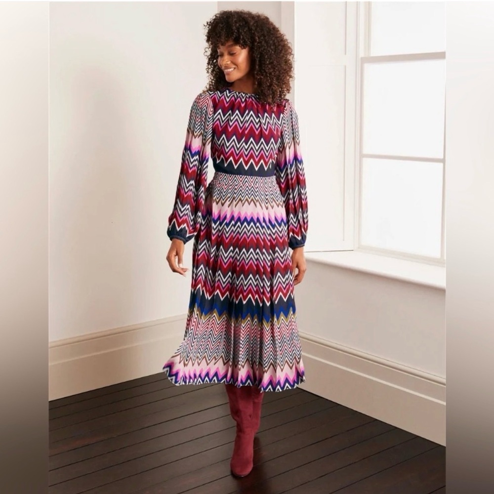 Boden Elise Pleated Midi Dress